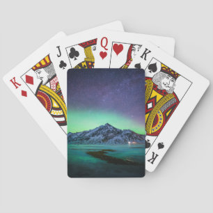 Ice & Snow   Aurora Borealis Milky Way Iceland Playing Cards