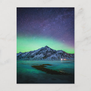 Ice & Snow   Aurora Borealis Milky Way Iceland Postcard