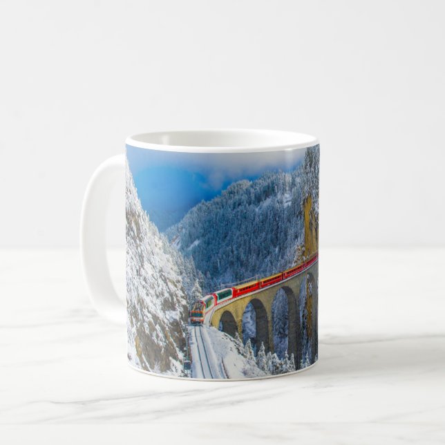 Ice & Snow | Bernina Express, Switzerland Coffee Mug (Front Left)