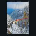 Ice & Snow | Bernina Express, Switzerland Kitchen Towel<br><div class="desc">This amazing Getty Images photo features Landwasser Viaduct,  Switzerland.</div>