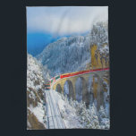 Ice & Snow | Bernina Express, Switzerland Kitchen Towel<br><div class="desc">This amazing Getty Images photo features Landwasser Viaduct,  Switzerland.</div>