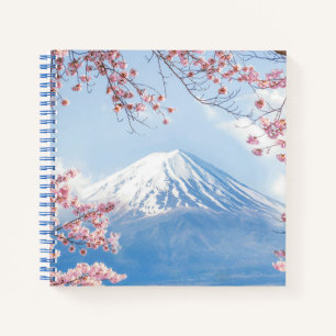 Ice & Snow   Cherry Blossoms Mt. Fuji Japan Notebook