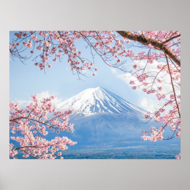 Ice & Snow | Cherry Blossoms Mt. Fuji Japan Poster (Front)
