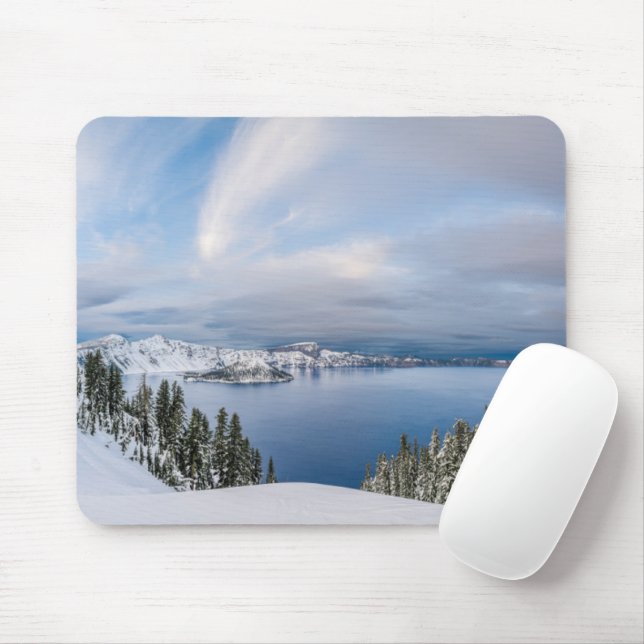 Ice & Snow | Crater Lake Oregon Mouse Pad (With Mouse)