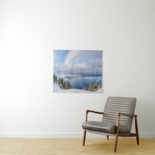 Ice & Snow   Crater Lake Oregon Tapestry