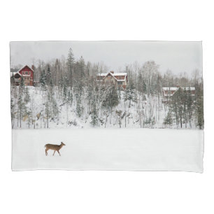 Ice & Snow Deer in Snow Quebec, Canada Pillowcase