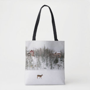 Ice & Snow Deer in Snow Quebec, Canada Tote Bag