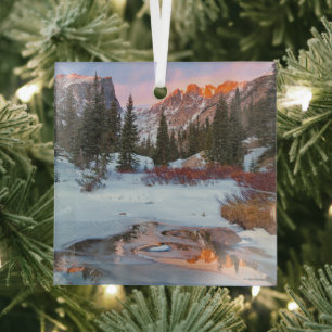 Ice & Snow   Estes Park, Colorado Glass Ornament