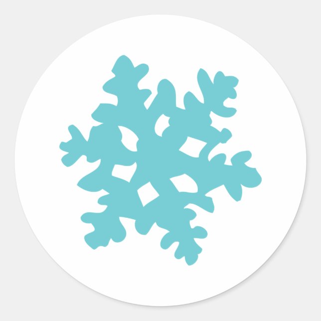 ice snow flake - snowflake classic round sticker (Front)
