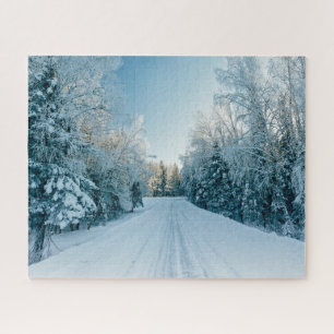 Ice & Snow   Frozen Winter Road Russia, Siberia Jigsaw Puzzle