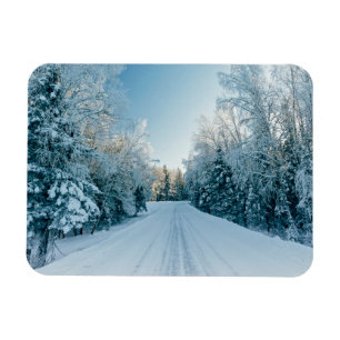 Ice & Snow Frozen Winter Road Russia, Siberia Magnet