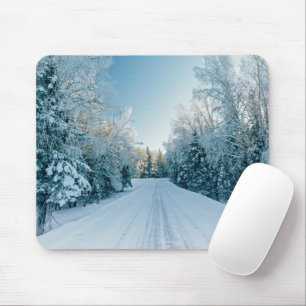 Ice & Snow Frozen Winter Road Russia, Siberia Mouse Pad