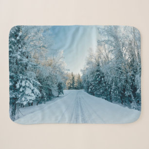 Ice & Snow Frozen Winter Road Russia, Siberia Sherpa Blanket