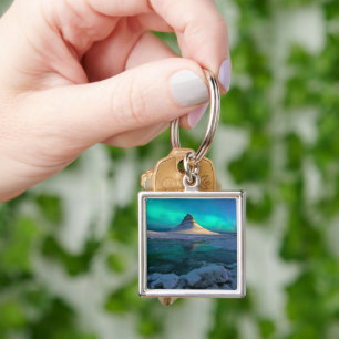 Ice & Snow Kirkjufell Mountain, Iceland Keychain
