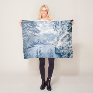Ice & Snow Königssee Lake, Germany Fleece Blanket