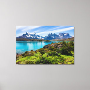 Ice & Snow   Lake Pehoe, Patagonia, Chile Canvas Print