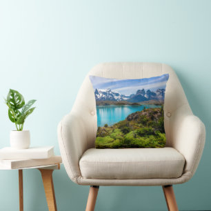 Ice & Snow   Lake Pehoe, Patagonia, Chile Throw Pillow