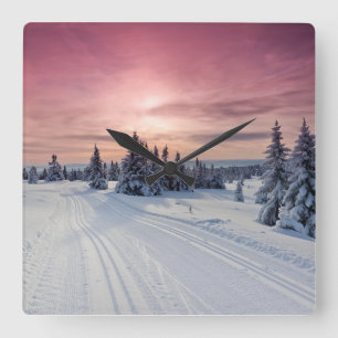 Ice & Snow Lillehammer, Norway Square Wall Clock