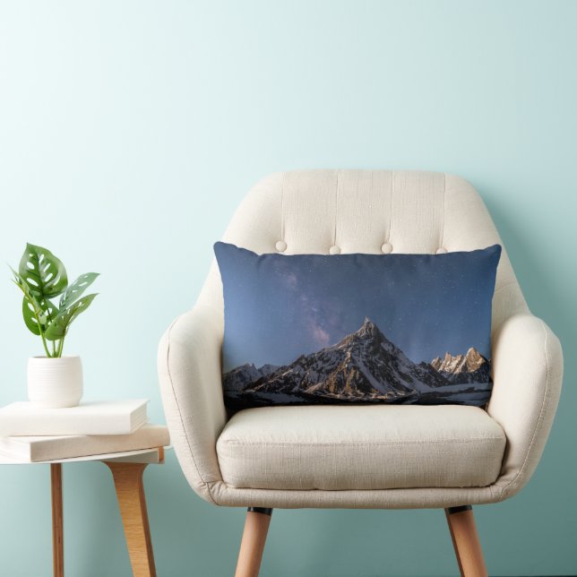 Ice & Snow |  Milky Way Baltoro Glacier, Pakistan Lumbar Pillow (Chair)