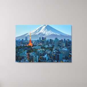 Ice & Snow   Mt. Fuji & Tokyo Skyline Canvas Print