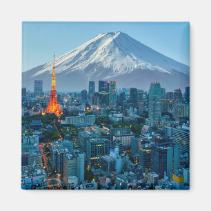 Ice & Snow Mt. Fuji & Tokyo Skyline Magnet