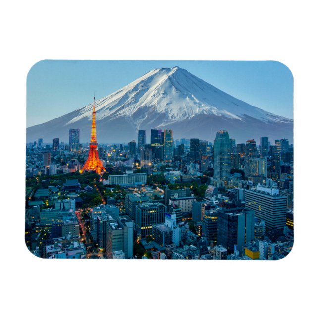 Ice & Snow | Mt. Fuji & Tokyo Skyline Magnet (Horizontal)