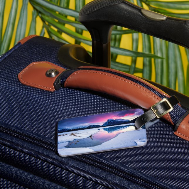 Ice & Snow | Mt. Rundle, Canada Luggage Tag (Front Insitu 3)