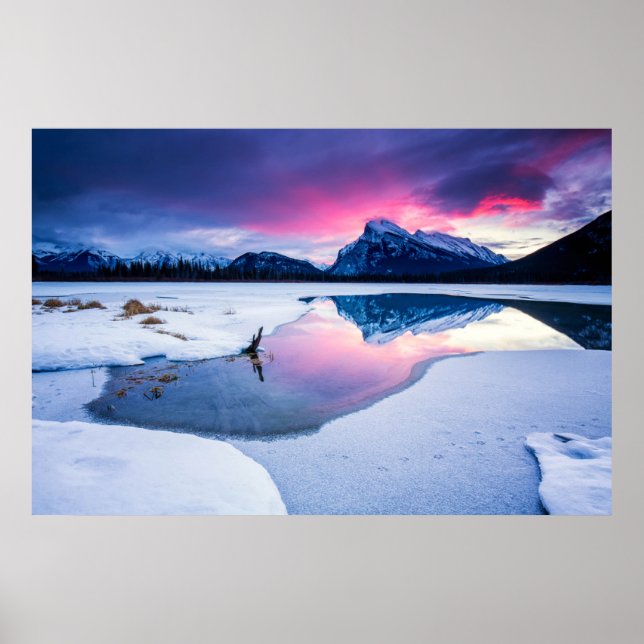 Ice & Snow | Mt. Rundle, Canada Poster (Front)