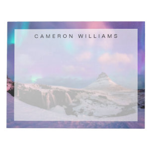 Ice & Snow Northern Lights, Kirkjufell Mountain Notepad