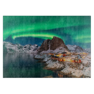 Ice & Snow Northern Lights, Norway Cutting Board