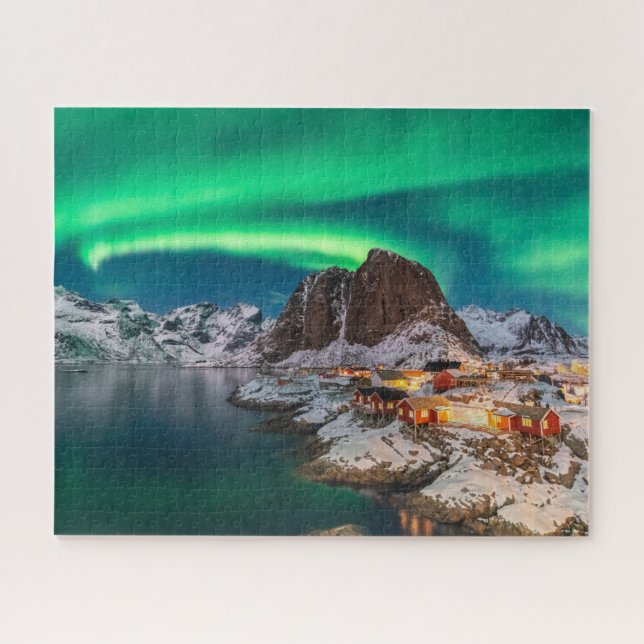 Ice & Snow | Northern Lights, Norway Jigsaw Puzzle (Horizontal)