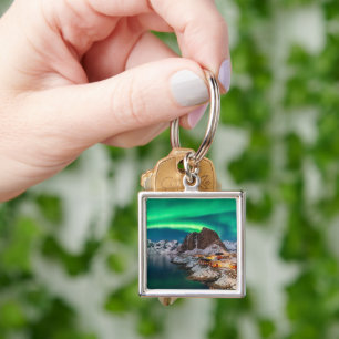 Ice & Snow   Northern Lights, Norway Keychain