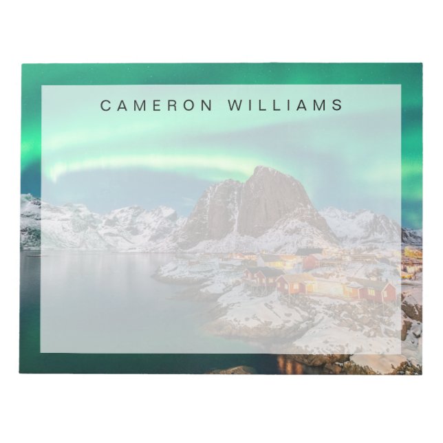 Ice & Snow | Northern Lights, Norway Notepad (Front)