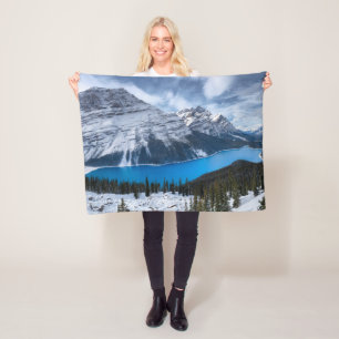 Ice & Snow   Peyto Lake, Canadian Rockies Fleece Blanket