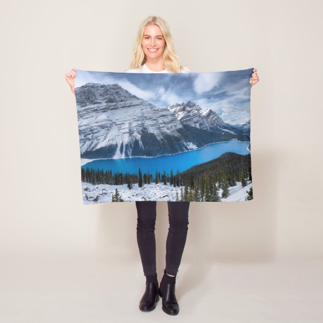 Ice & Snow | Peyto Lake, Canadian Rockies Fleece Blanket (In Situ)