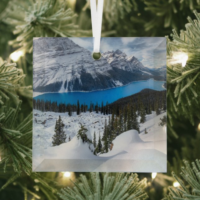 Ice & Snow | Peyto Lake, Canadian Rockies Glass Ornament (Insitu)