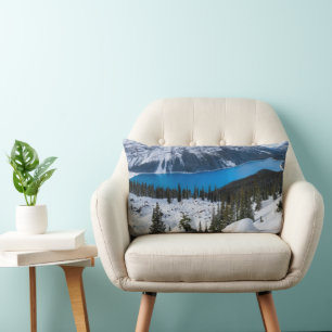 Ice & Snow Peyto Lake, Canadian Rockies Lumbar Pillow