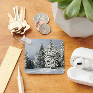 Ice & Snow Pine Woodland, Austria Keychain