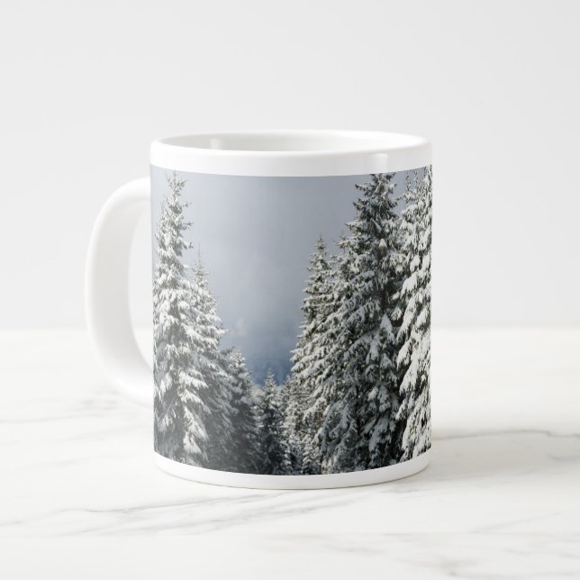 Ice & Snow | Pine Woodland, Austria Large Coffee Mug (Front Left)
