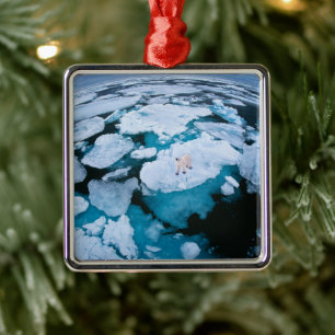 Ice & Snow Polar Bear, Arctic Ocean, Svalbard Metal Ornament
