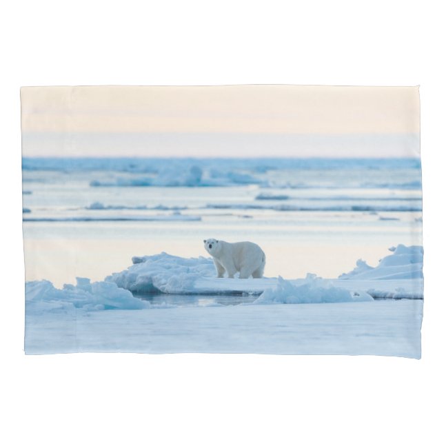 Ice & Snow | Polar Bear Iceberg Norway Pillowcase (Front)