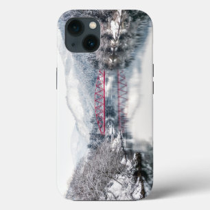 Ice & Snow Red Bridge in Winter, Japan iPhone 13 Case