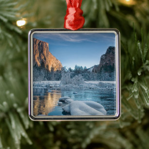 Ice & Snow   Rime Ice in Yosemite Valley Metal Ornament