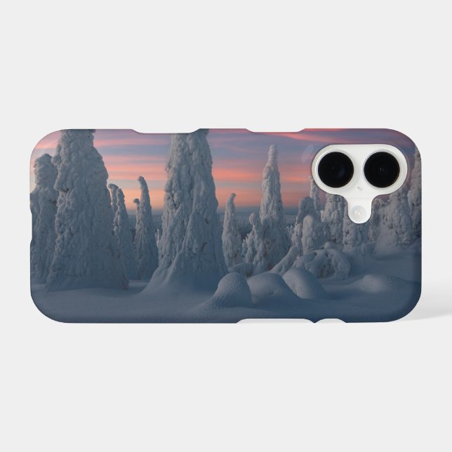 Ice & Snow | Snow Covered Trees, Lapland, Finland iPhone Case (Back Horizontal)