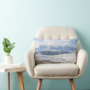Ice & Snow Snowscape European Alps, Italy Lumbar Pillow