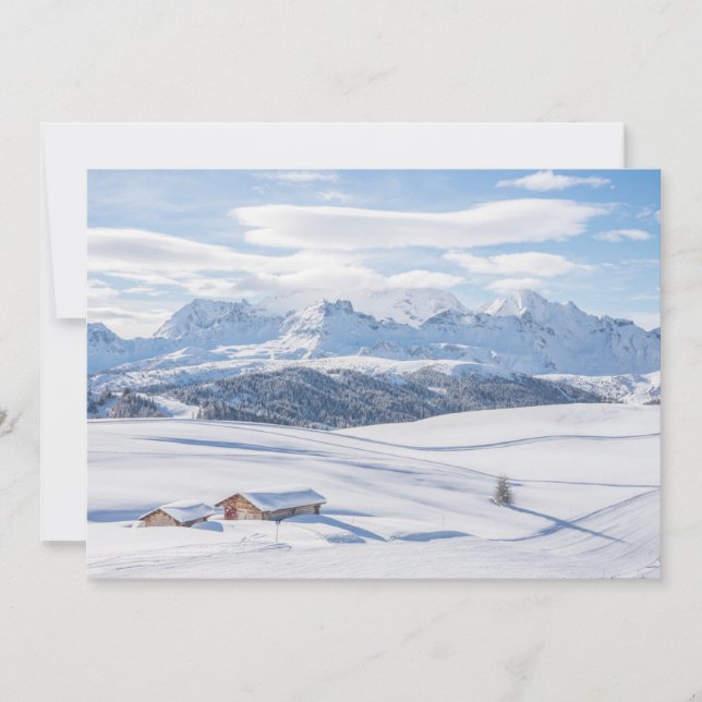 Ice & Snow | Snowscape European Alps, Italy Thank You Card (Front)