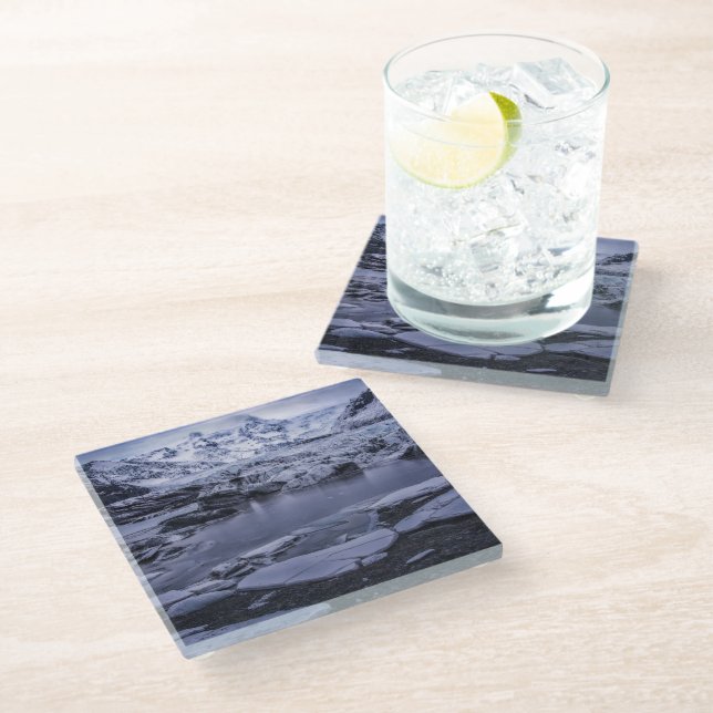 Ice & Snow | Sólheimajökull Glacier, Iceland Glass Coaster (Angled)