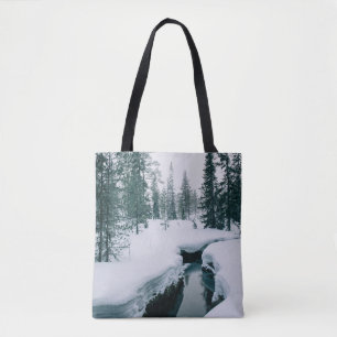 Ice & Snow   Stream in a Snowy Winter Landscape Tote Bag