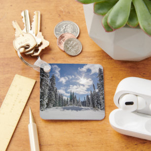 Ice & Snow Sunrise Winter Snow Alberta, Canada Keychain