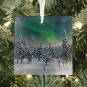 Ice & Snow   Winter Landscape, Finland Glass Ornament